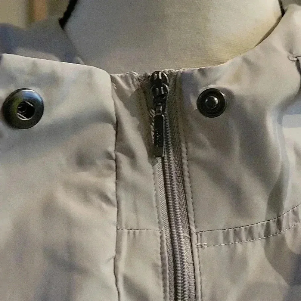 Pure Jill by J. Jill Zip Up Womens Light Jacket With Hood and Pockets Small Gray